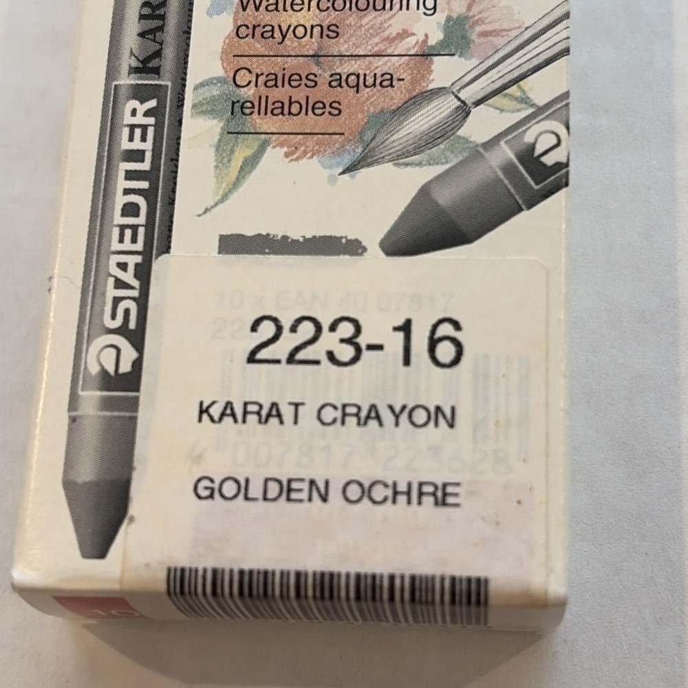 Vintage Staedtler Karat Aquarell 223-16 Watercolor Crayons Golden Ochre Germany - Picture 2 of 11